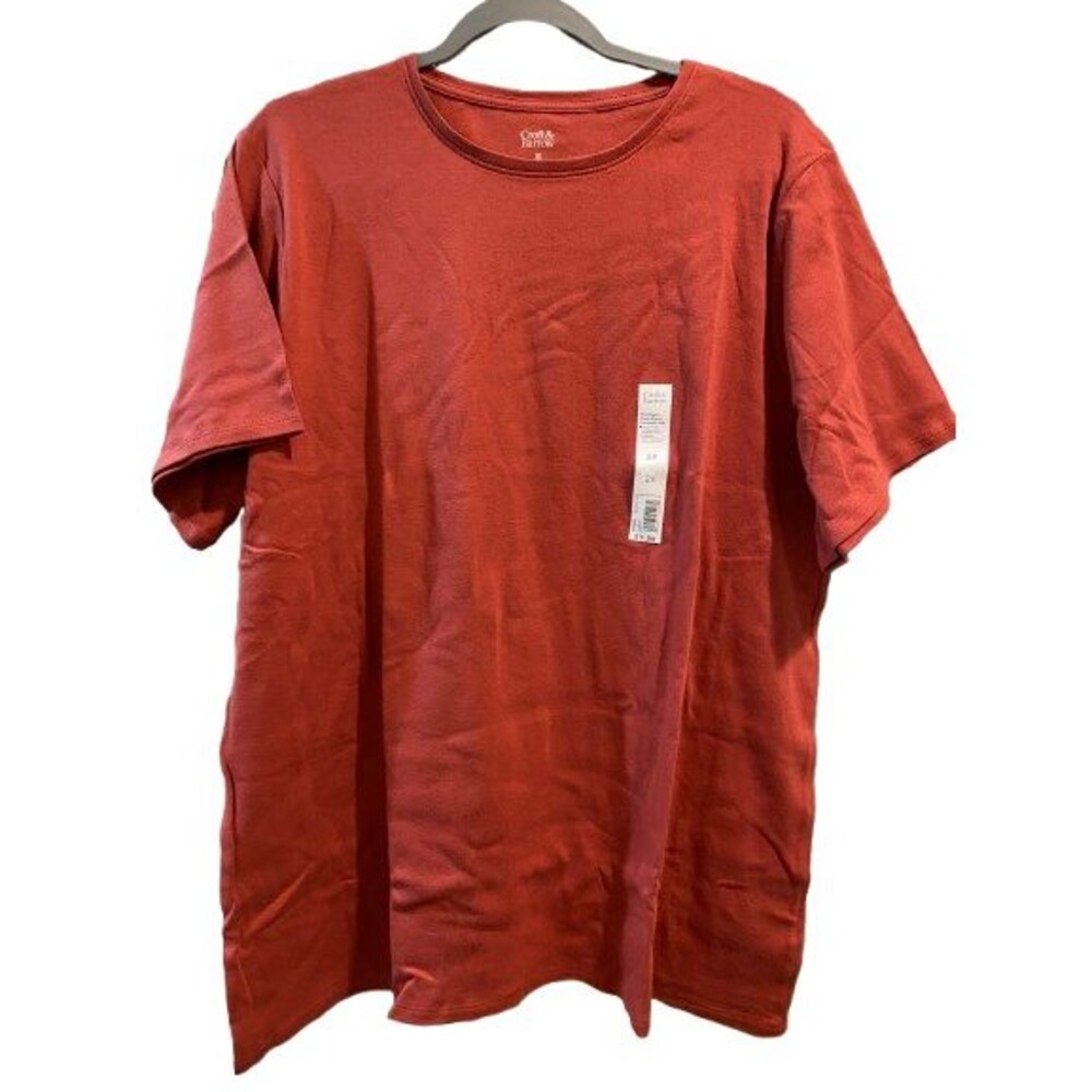 Women's 2X T-Shirt Croft & Barrow Cotton Short Sleeve V-neck Classic Tee Rust